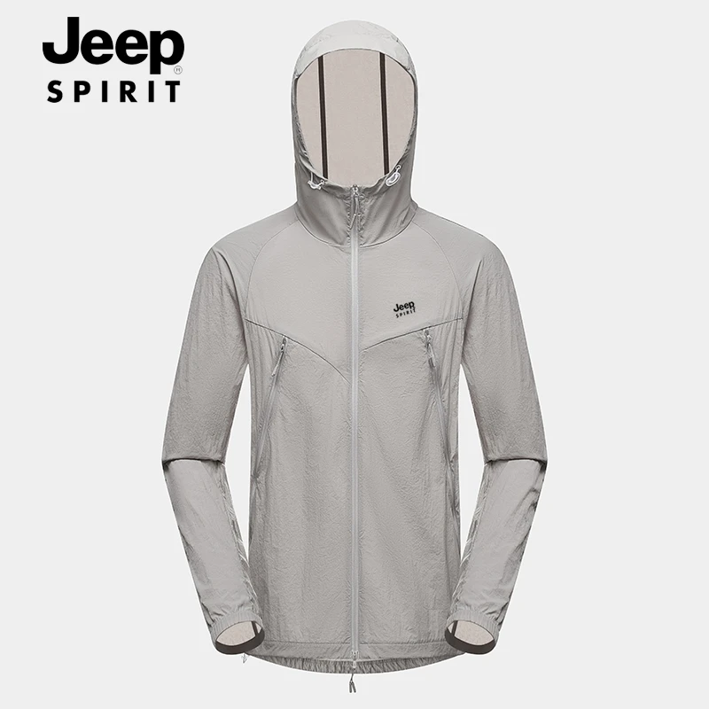 JEEP SPIRIT夏季透气轻薄upf50+防紫外线外套男士户外运动防晒衣