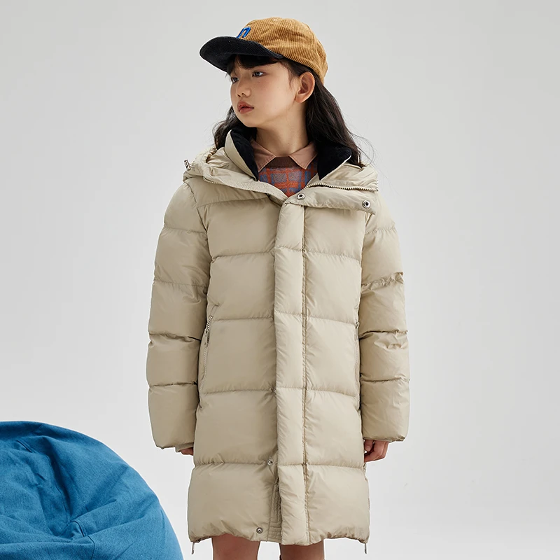 羽物鹅小宝三防黑金儿童鹅绒羽绒服过膝学生外套TZ2029