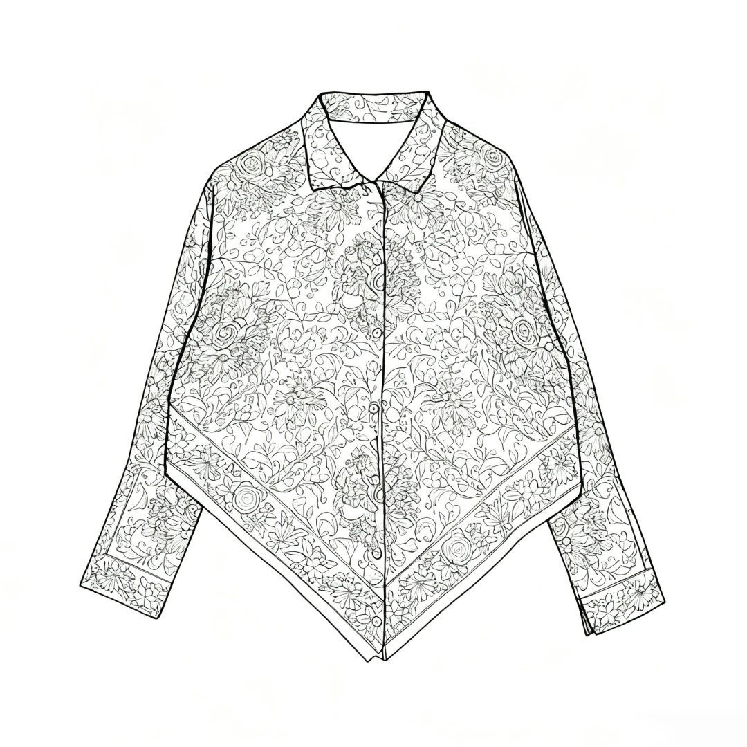 【MonTendre】秋季新款 A 宽松气质大方巾设计感不起球复古印花衬衫