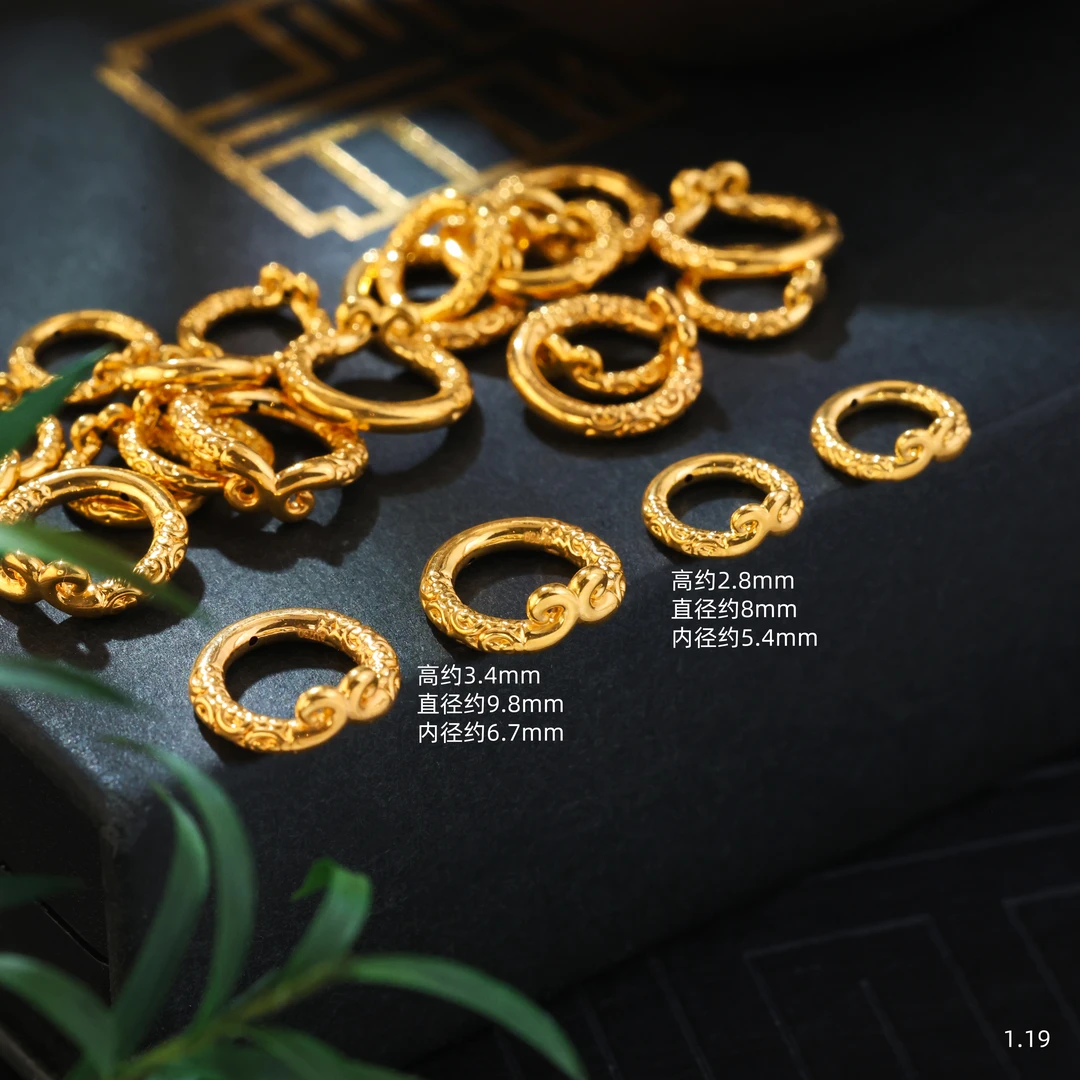 【金豆工厂】18K金精工紧箍咒卡环跑环手串文玩配饰（厚5D）D