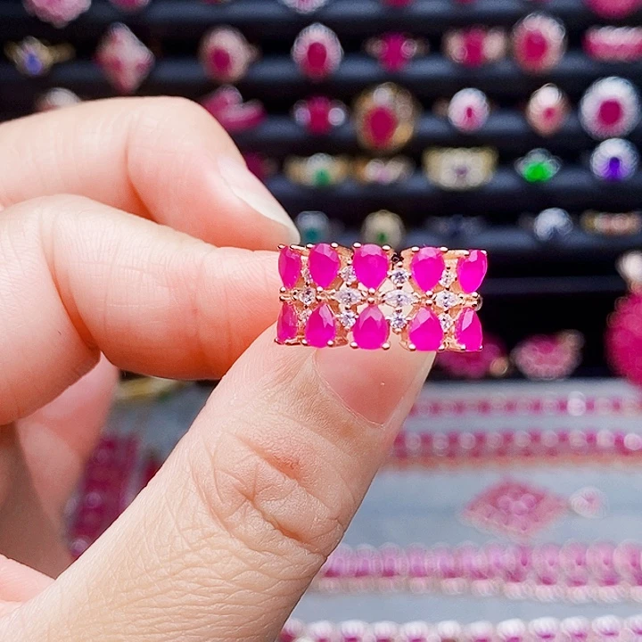 银S925镶嵌红宝石戒指