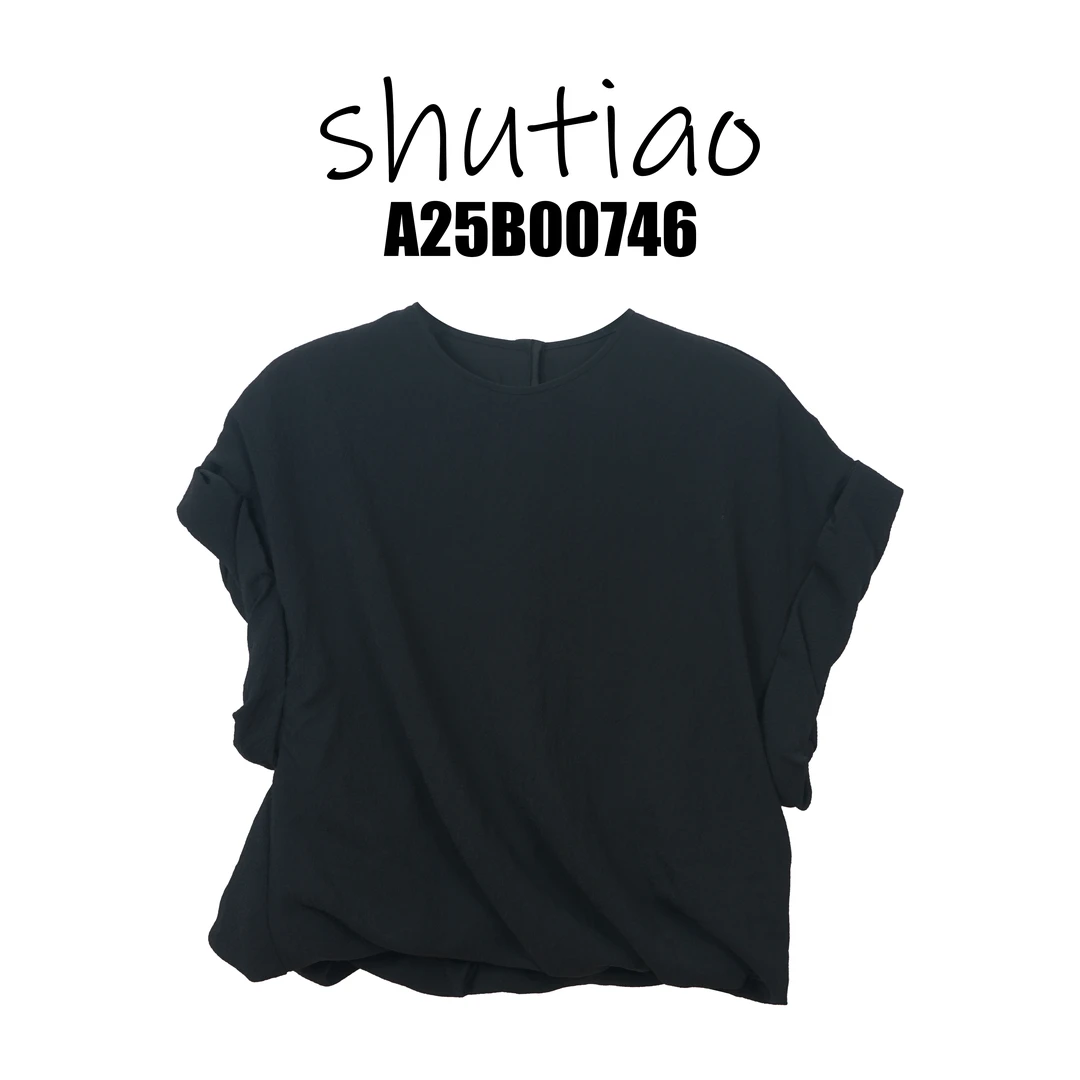 【SHUTIAO】2025夏季：新款小众设计款T恤A25B00746