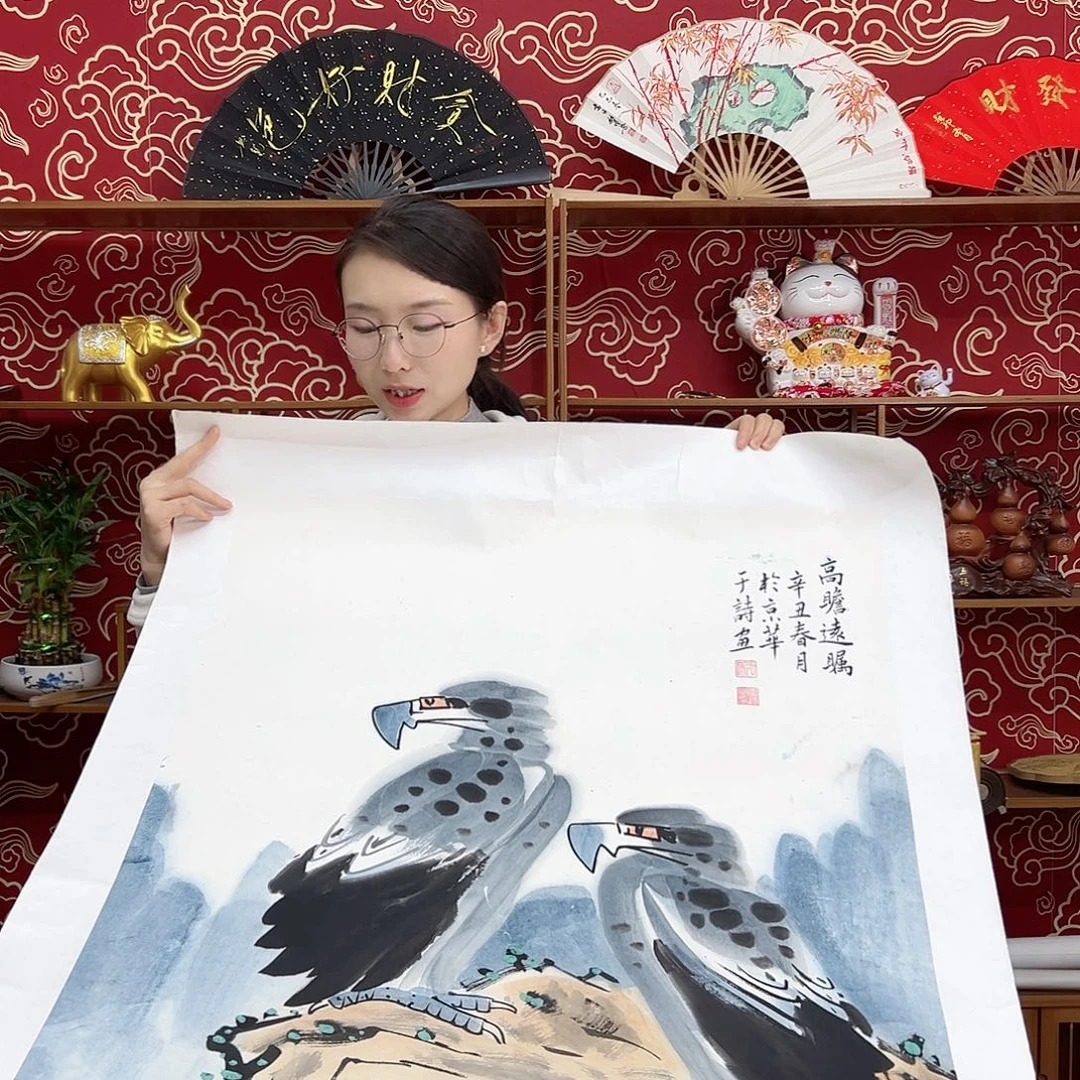 书法书法10寸 手写手绘 头青竹子 默认粘好