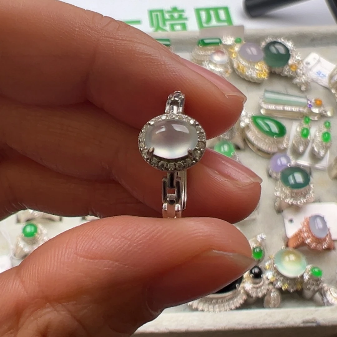 定制翡翠银S925镶嵌A货