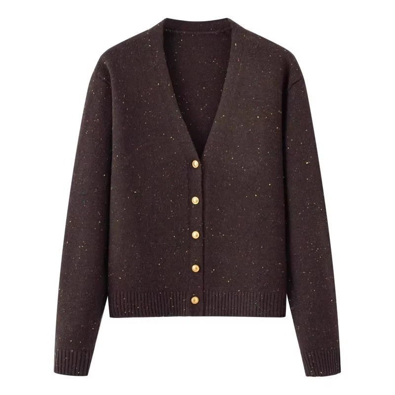 4021女装麦家2025春季新款时尚百搭高端羊毛单排扣羊毛针织开衫女