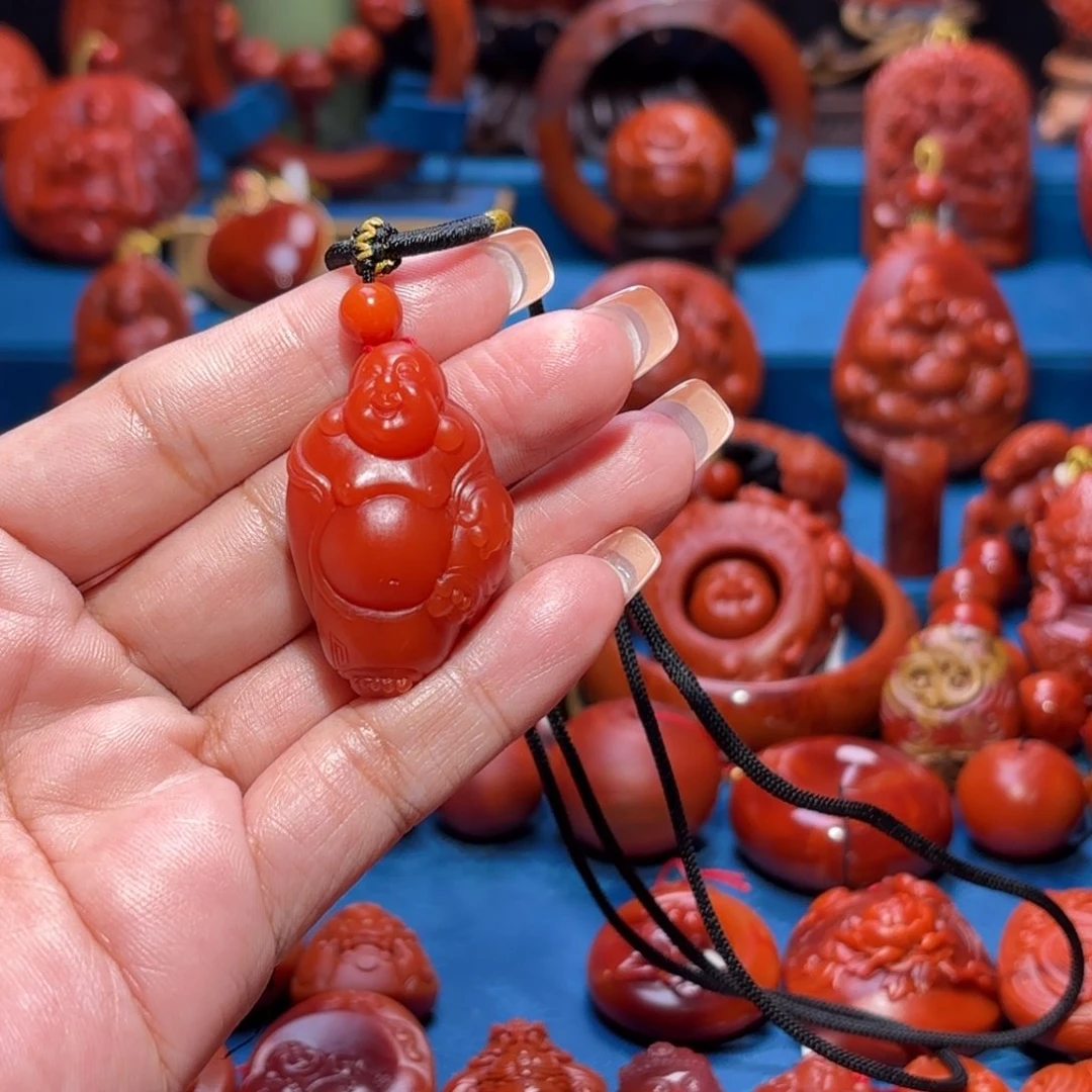 未镶嵌雕刻南红玛瑙古*子