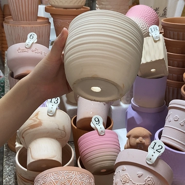 13×10白陶拉丝盆 2个