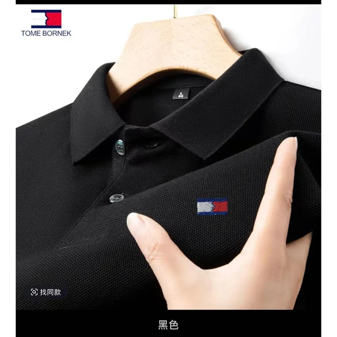 正品汤米希凯利【纯棉纯色】美式商务休闲透气半袖短袖POLO衫