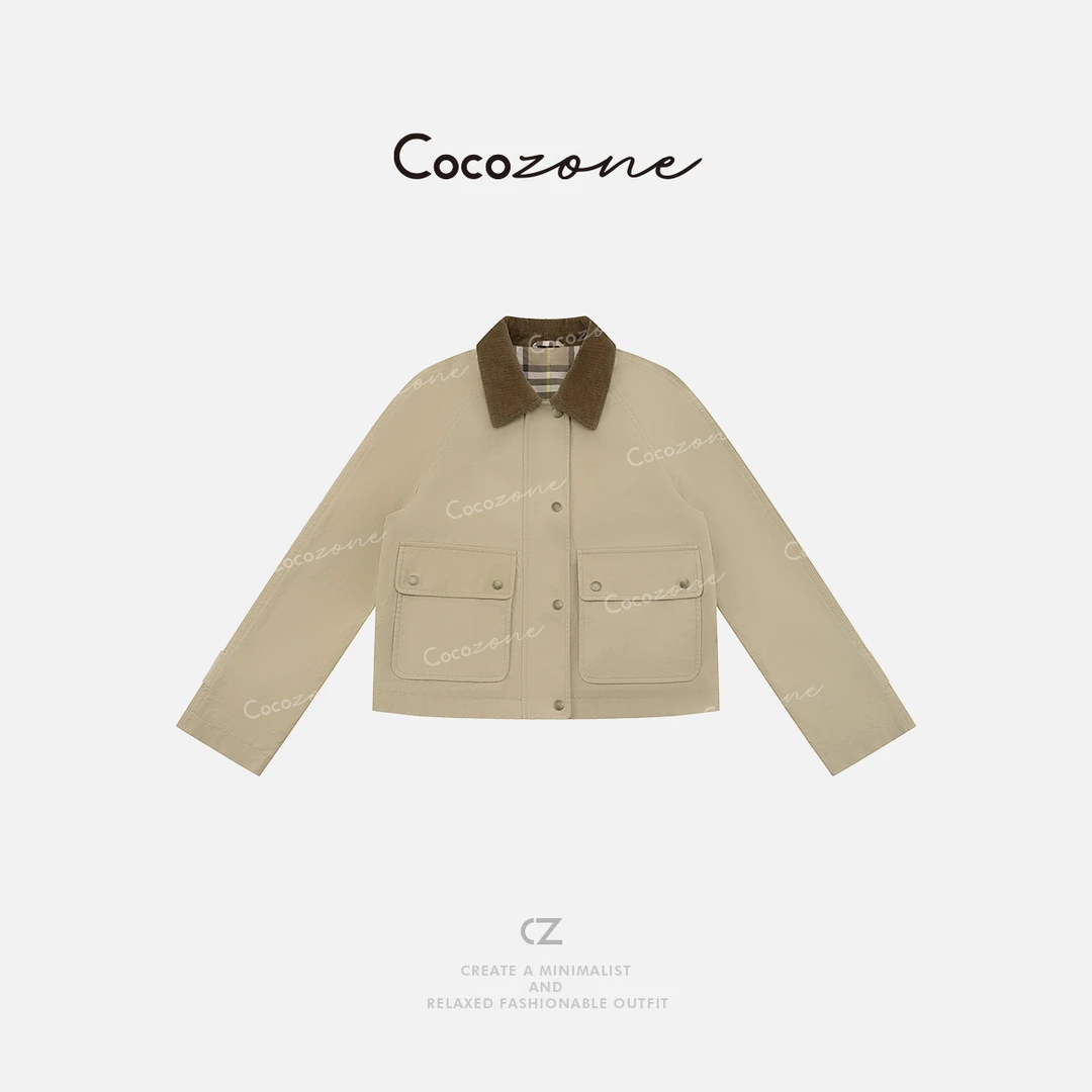 COCO ZONE 刘一一“柏利外套“100棉翻领前口袋外套CD2A1359