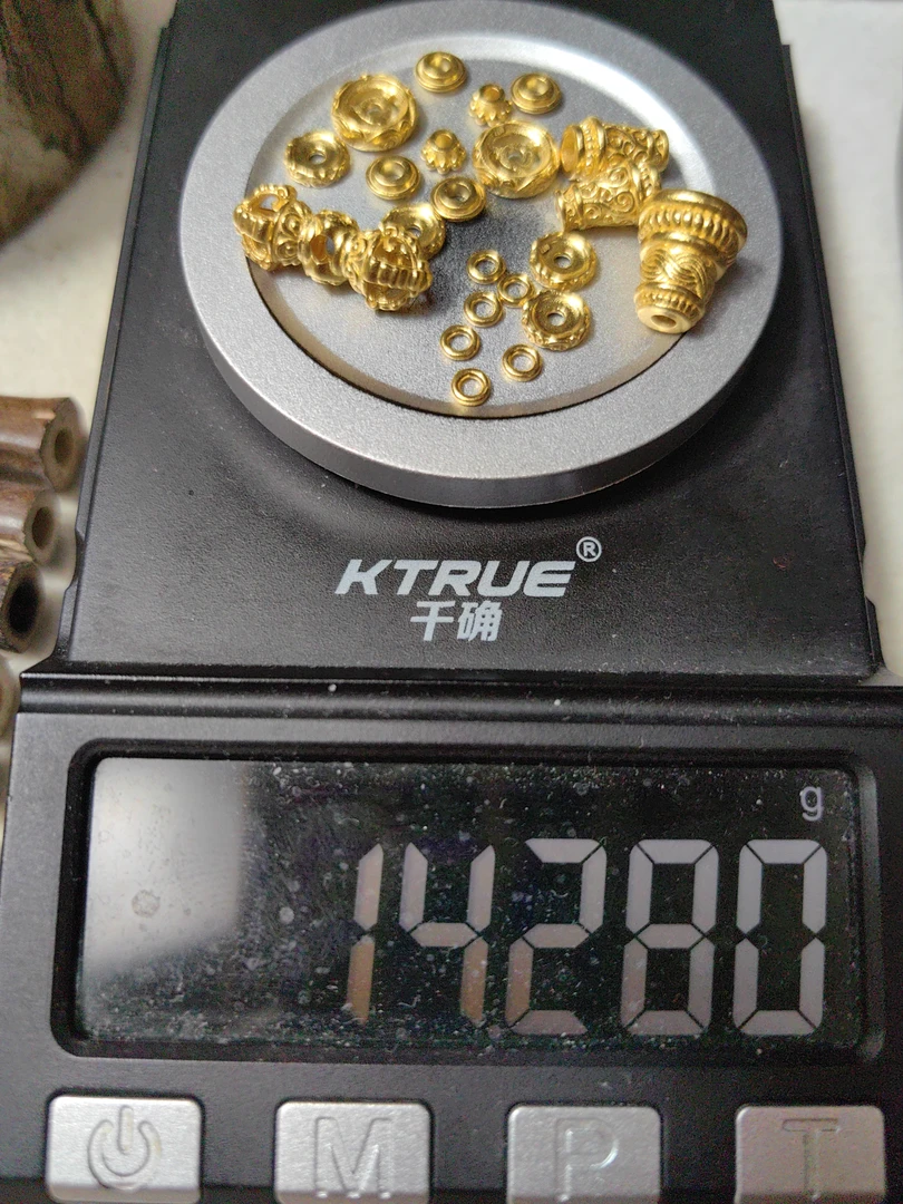 足金999凤眼塔万向轴背云弟子珠黄金手串配饰