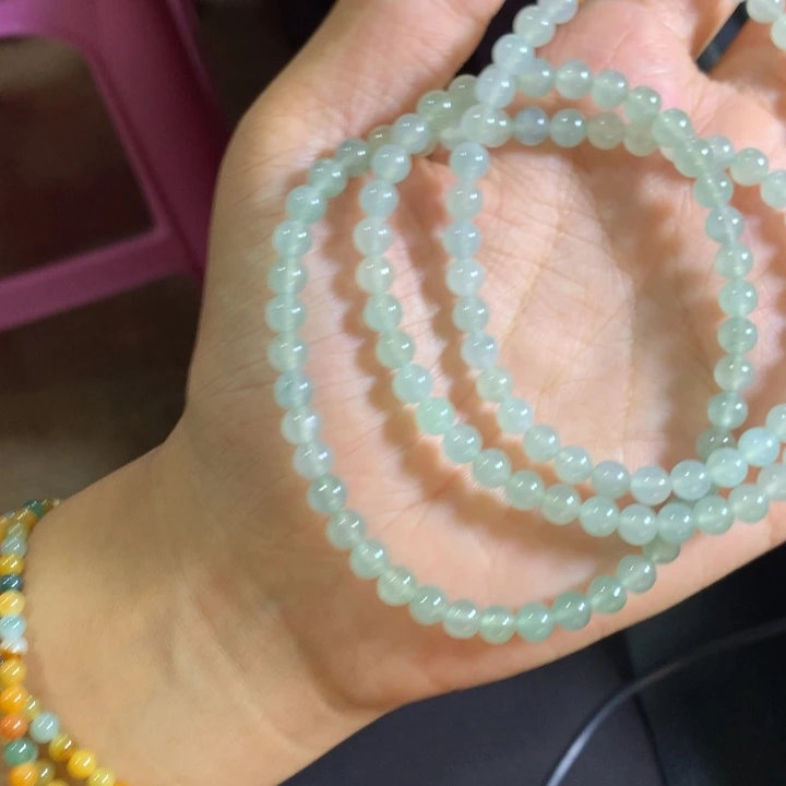 定制翡翠未镶嵌翡翠珠链卡5.5不退不换