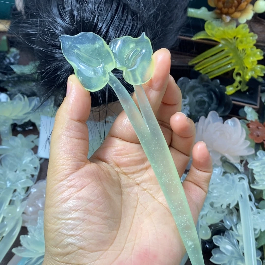 蛇纹石玉未镶嵌发饰