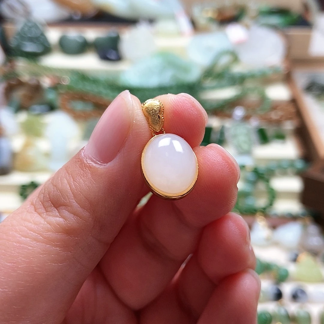 银S925镶嵌手链和田玉