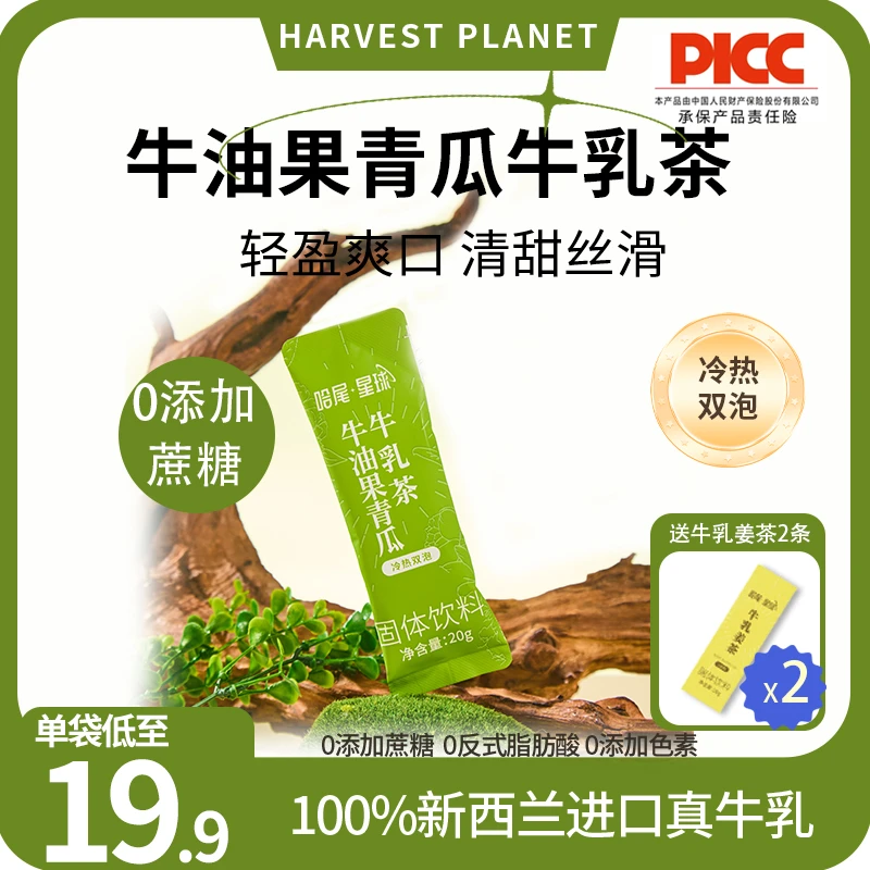 牛油果青瓜茉莉雪芽牛乳茶新西兰进口牛乳冷热双泡饮品独立小包装