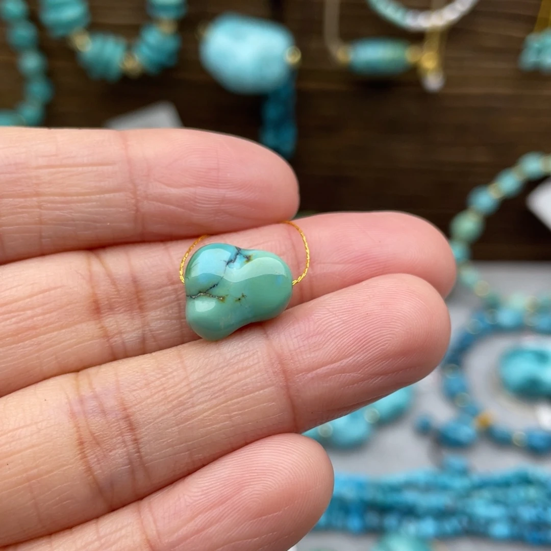 绿松石未镶嵌随行豆子