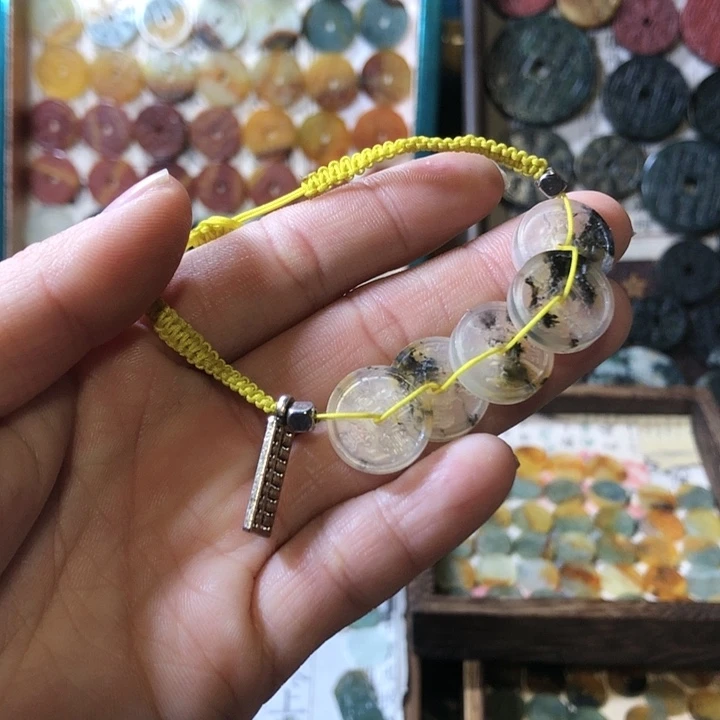 岫玉岫玉五帝钱手链未镶嵌