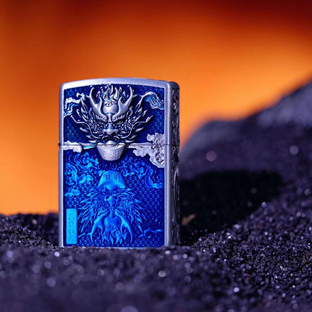 【火机国际总仓】ZORRO本色招财龙头浮雕防风煤油打火机