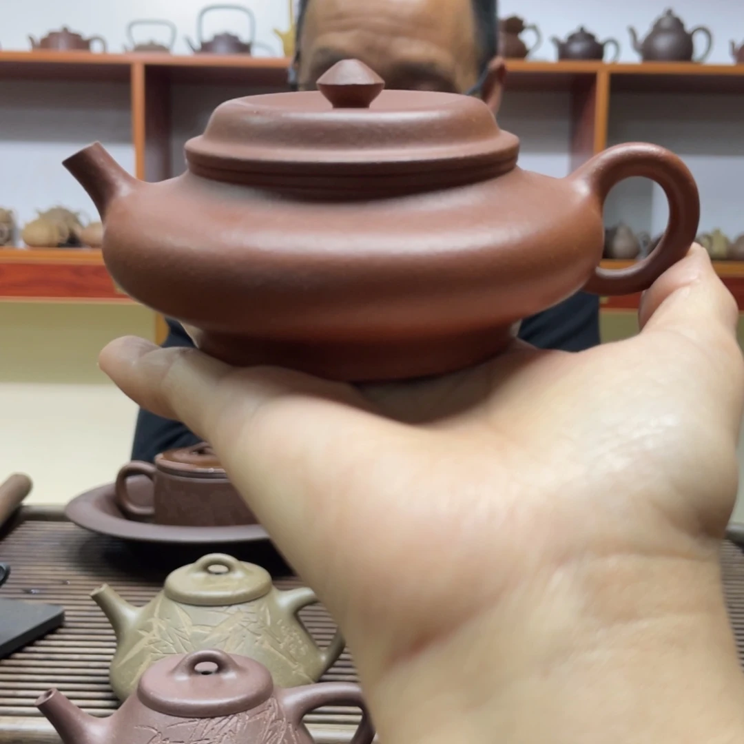 茶壶紫砂红降坡大运虚扁200CC