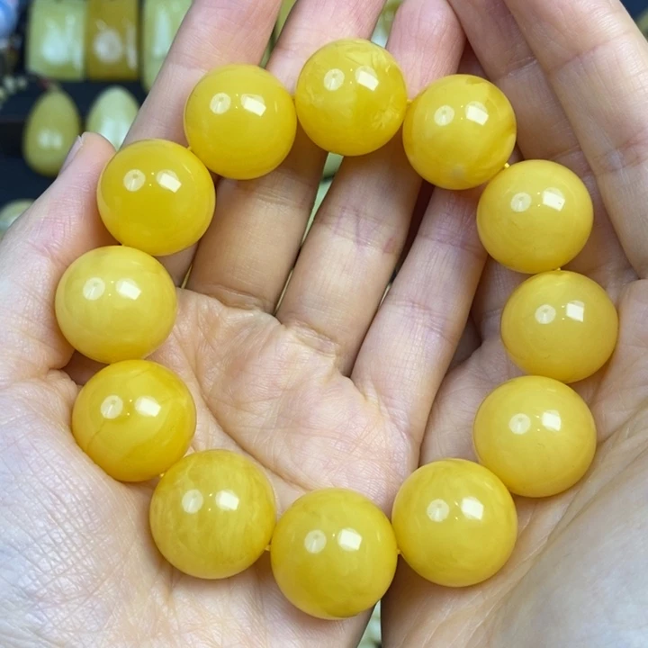 蜜蜡手链未镶嵌L****天然原矿假一赔十