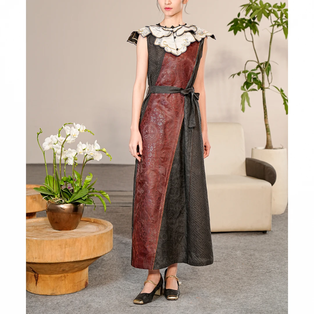 重磅新款【万象有衣】高端原创设计师款香云纱背心裙-7899