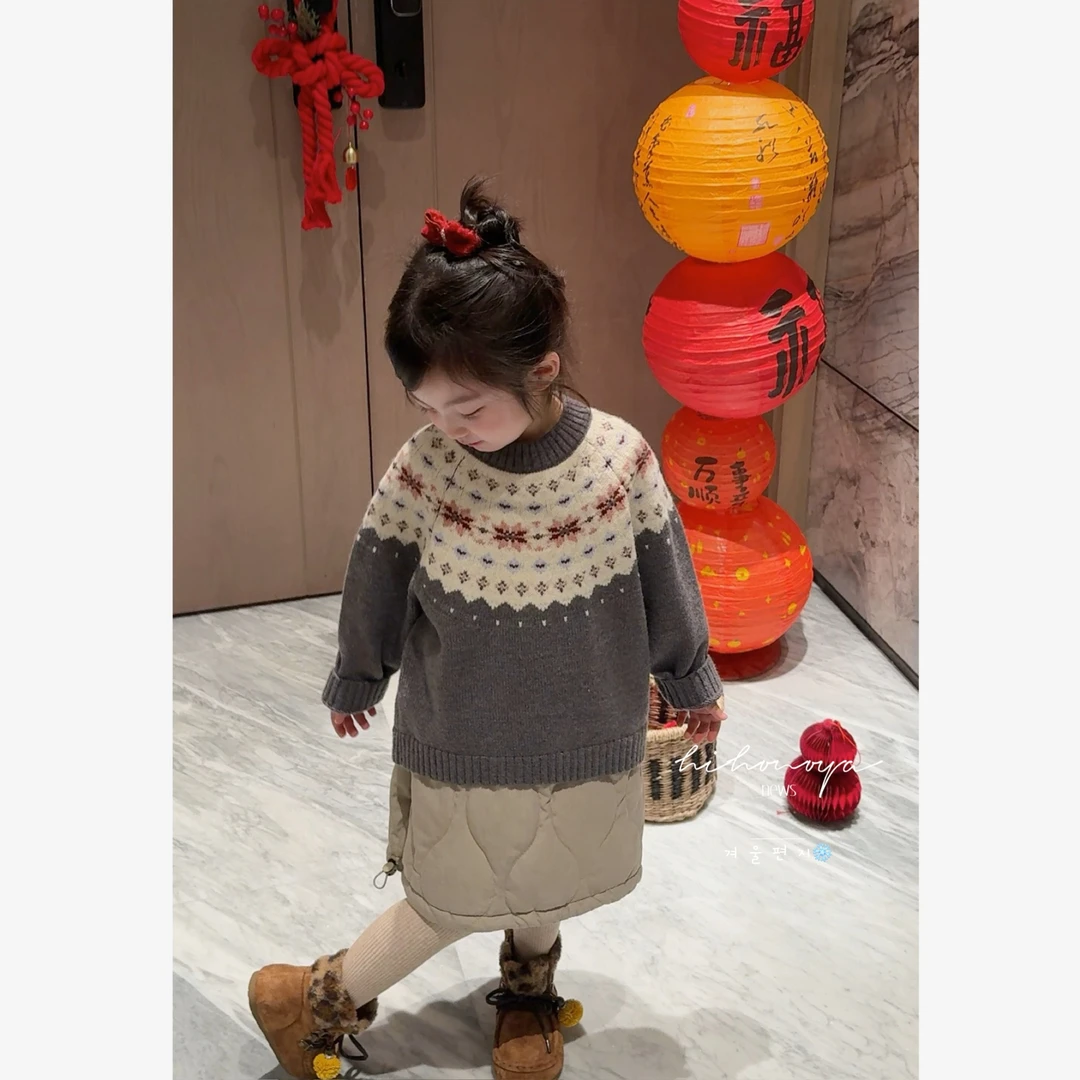 【菱纹费尔岛】七Hihoniya~2025冬亲子北欧费尔岛提花柔软毛衣