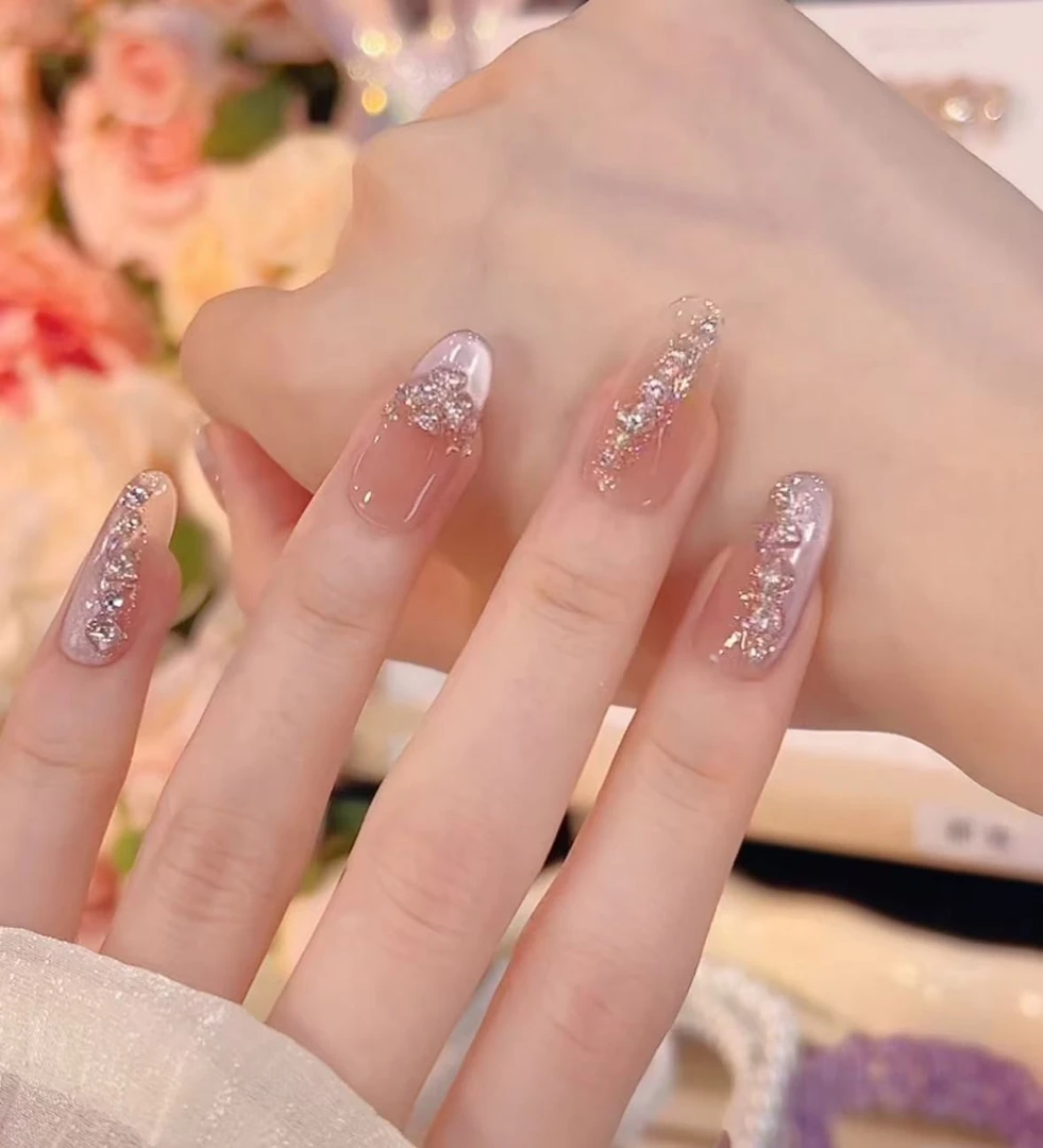 【离火】手工穿戴甲气质款光疗美甲