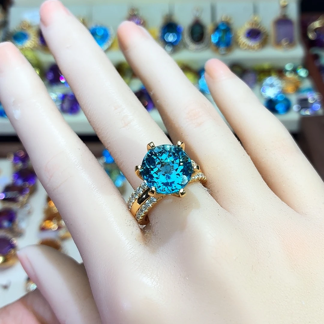 戒指银S925镶嵌托帕石