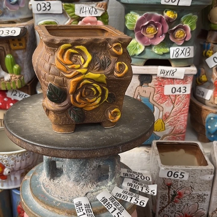 粗陶材质多肉花盆