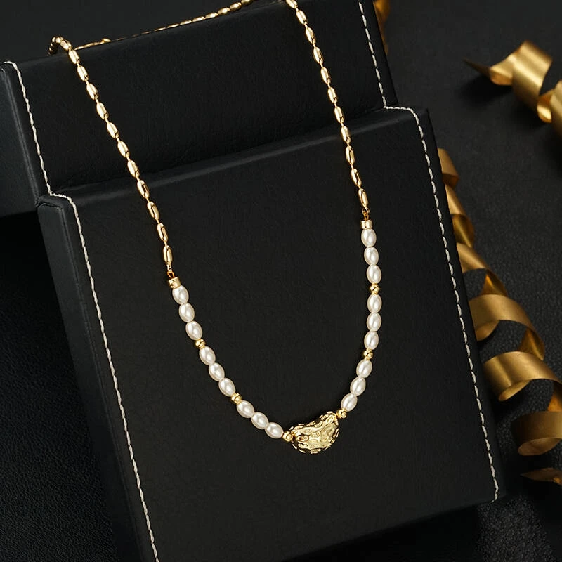 铜合金项链 57【一颗豌豆】法式时尚气质百搭豌豆吊坠项链（42+6cm）