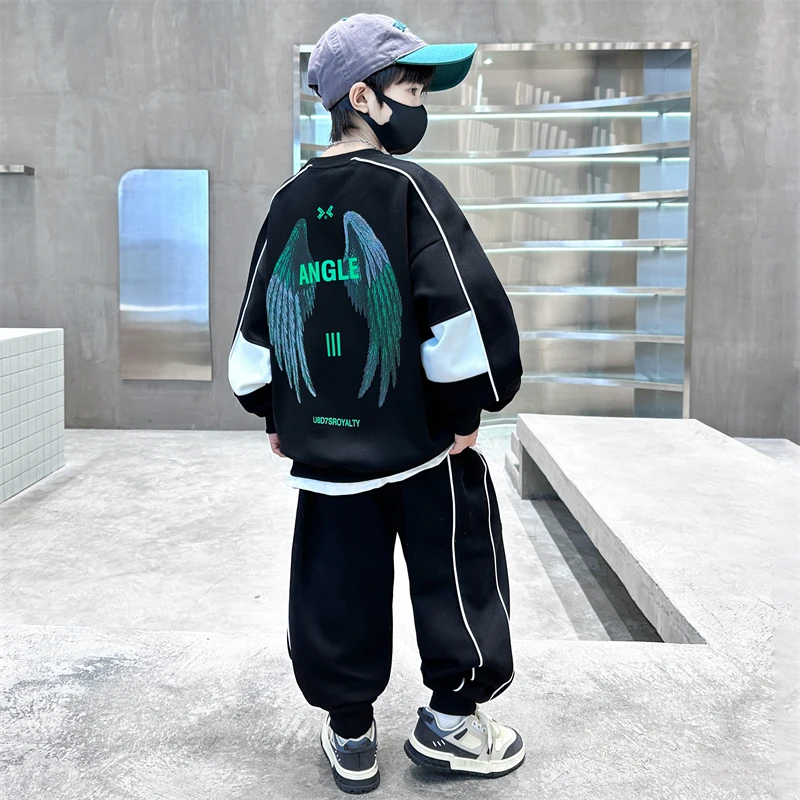 MK&UR.BV儿童装男童秋装套装2025新款男孩秋季中大童运动卫衣酷帅