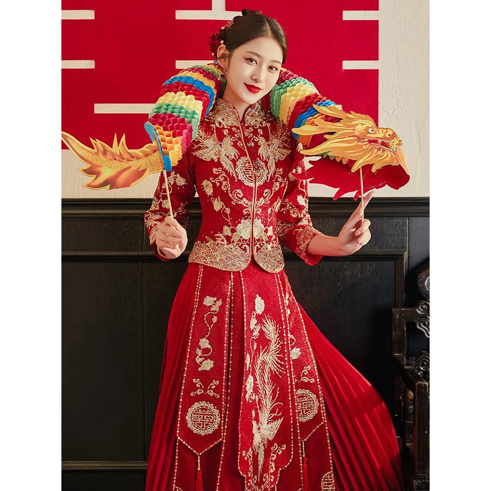 秀禾服婚服新娘2025新款结婚嫁衣中式礼服敬酒服大码秀禾小个子女