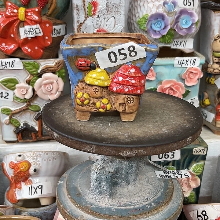紫砂花盆粗陶材质多肉花盆