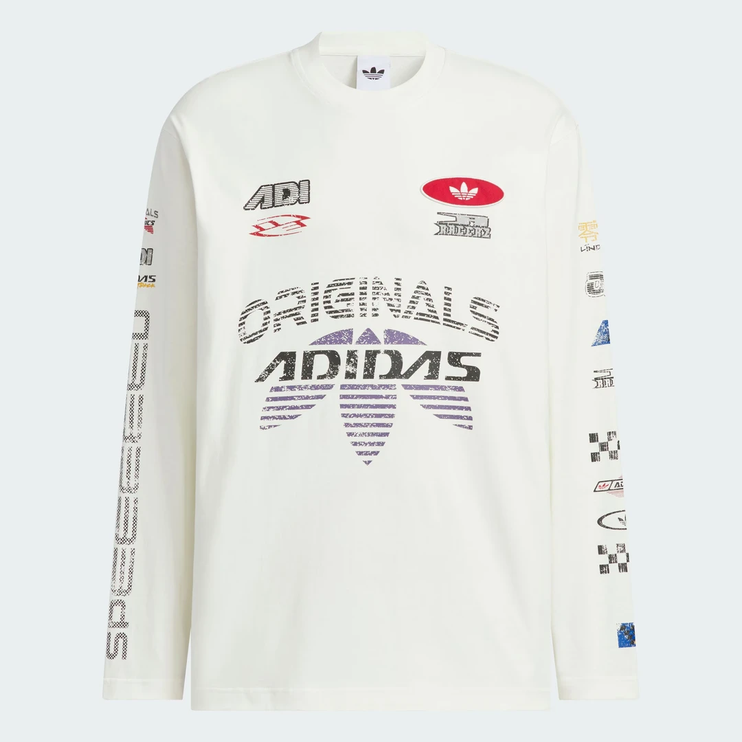 adidas/阿迪达斯MOTO赛车风流光风纯棉运动宽松长袖T恤KH1200