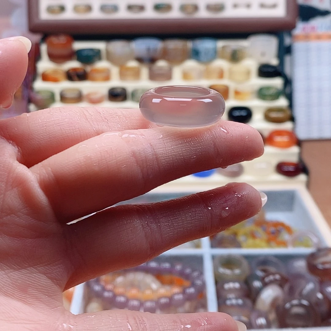 玛瑙/玉髓戒指未镶嵌小*.