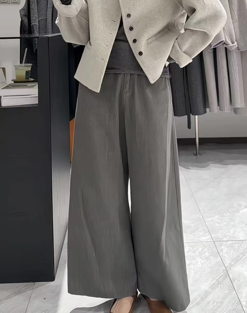 XZ8867 阔腿裤秋冬裤子女2025新款梨型身材巨显瘦宽松直筒休闲裤