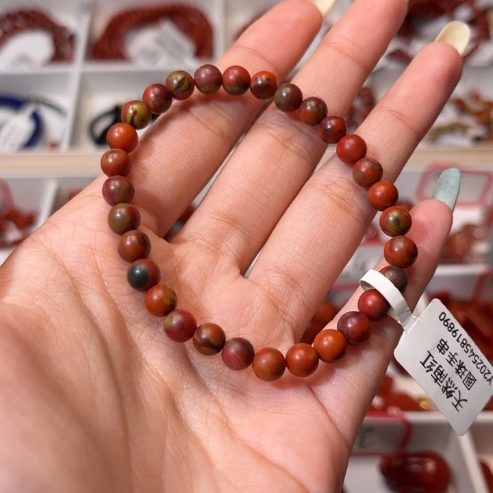 南红玛瑙未镶嵌手链满肉包浆6mm圆珠