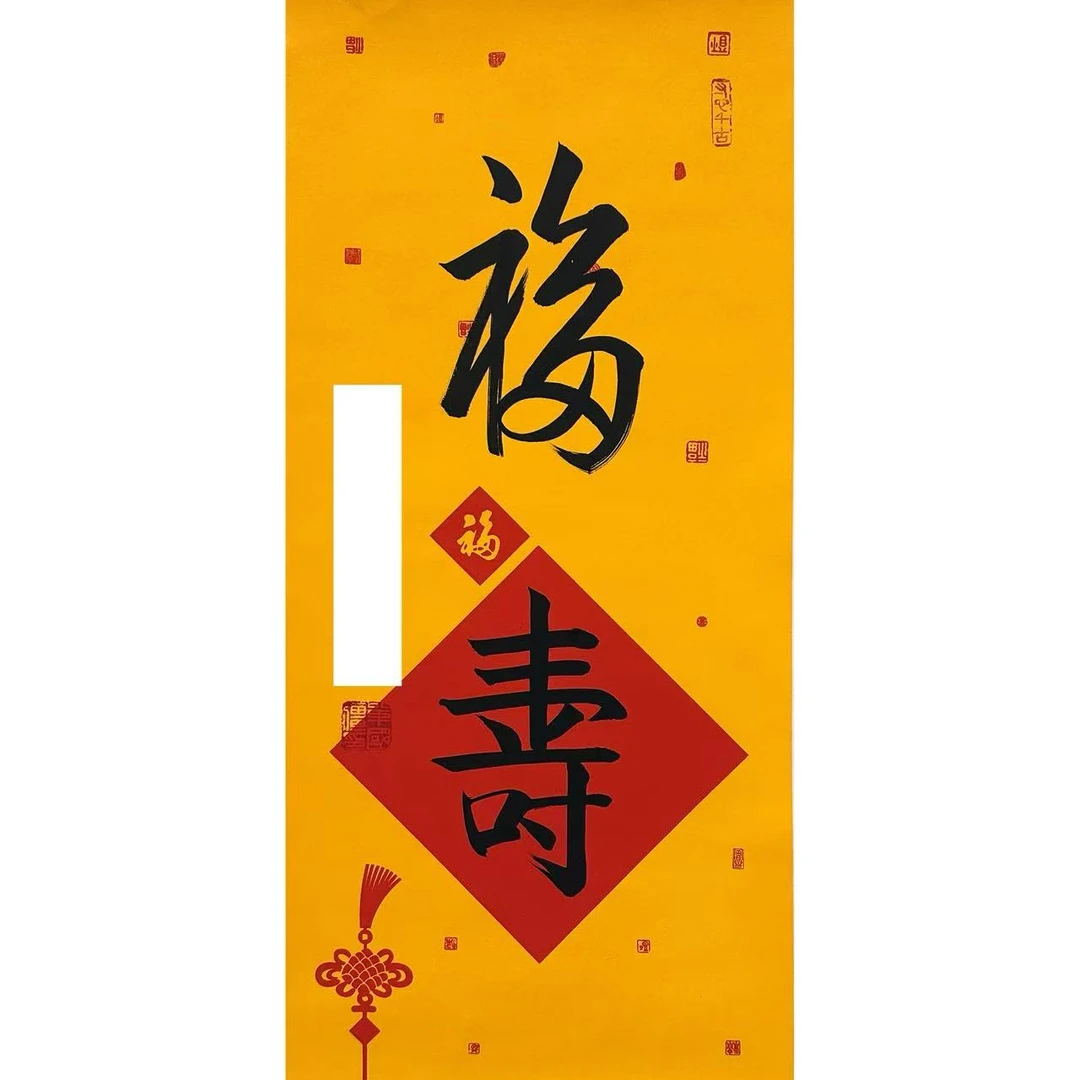 单老师-福寿（2平尺书法作品）-无拖裱