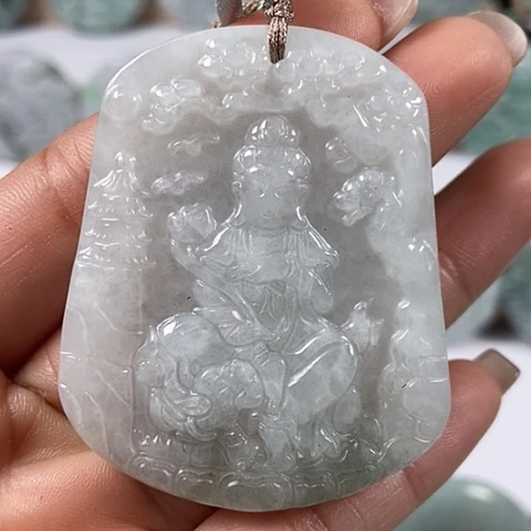 翡翠颈饰未镶嵌文殊菩萨福利
