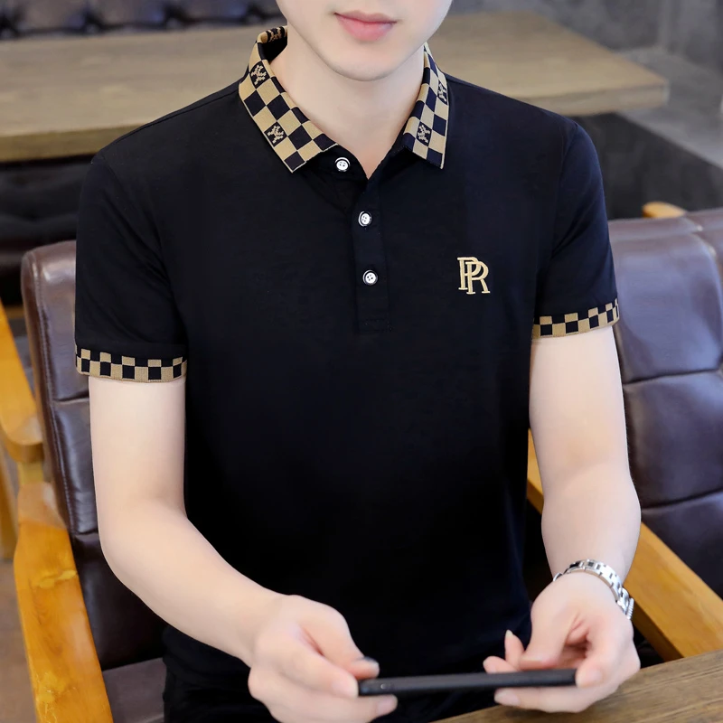高档男士夏季新款翻领POLO衫青奢短袖时尚潮流休闲百搭半袖T恤衫