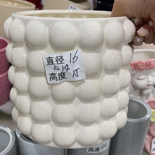 多肉绿植陶瓷花盆9.9包邮，有孔