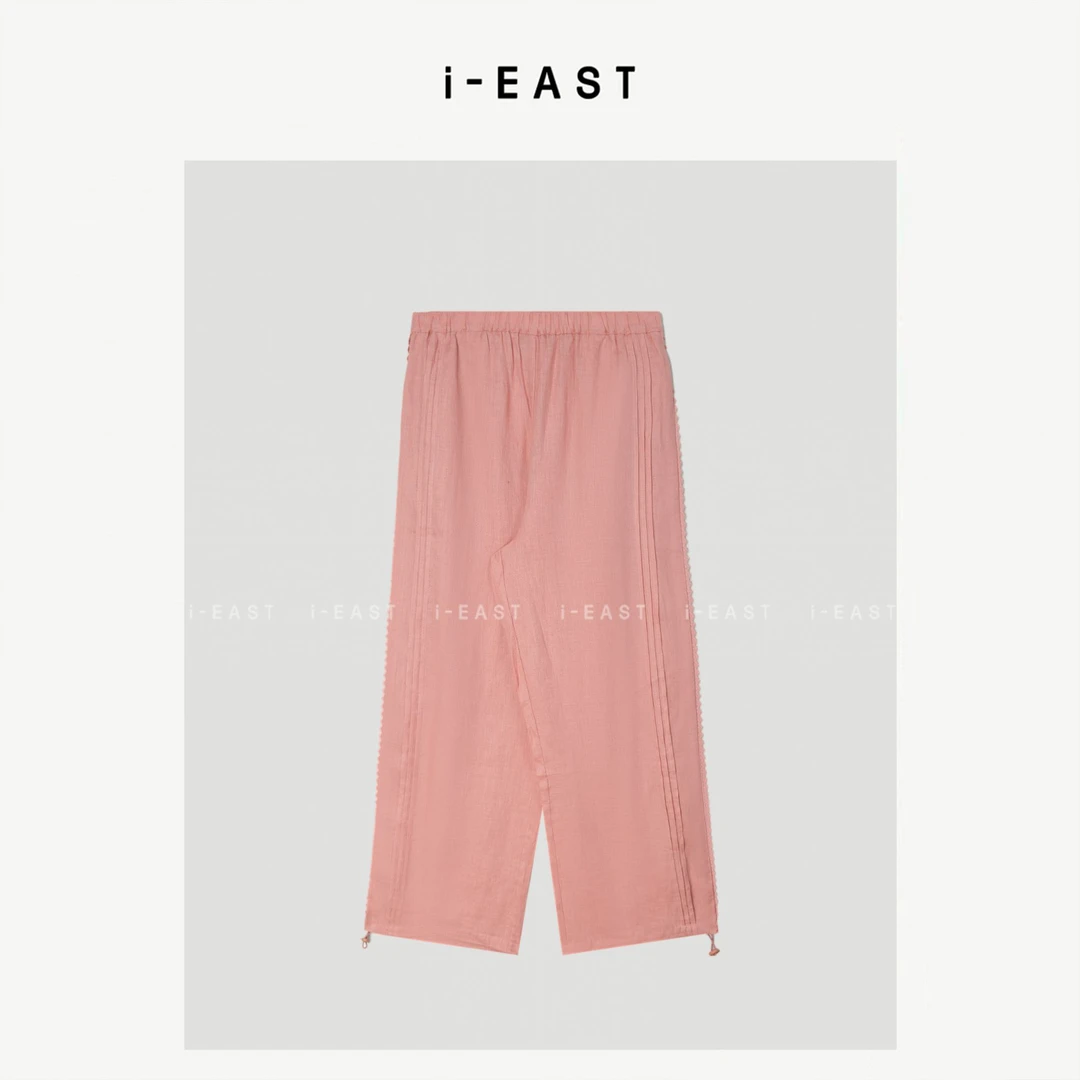 i-EAST 美式休闲裤~慵懒极简松紧腰百搭休闲裤-5X K14163