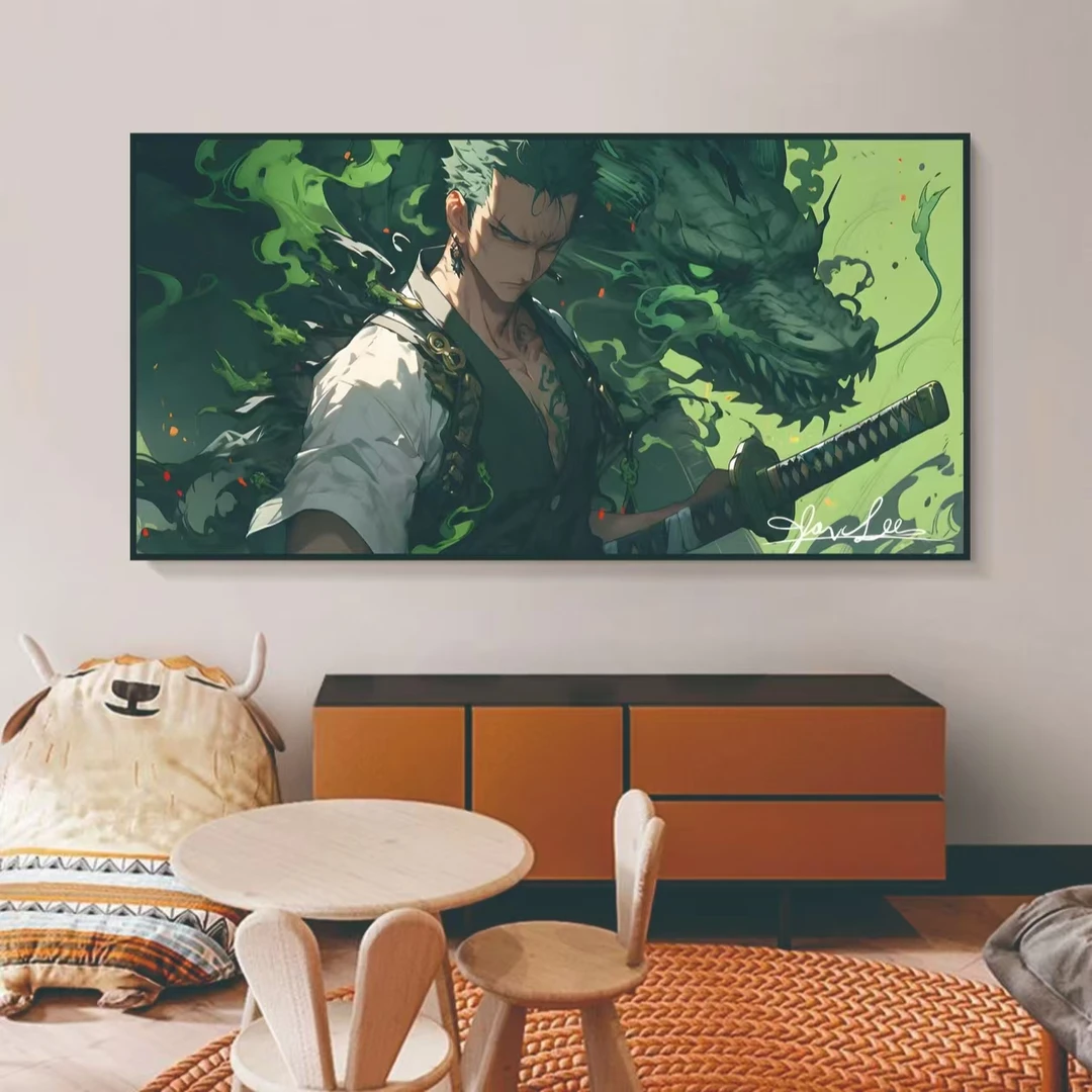 现货 《海贼王青刀龙头索隆》现代装饰画40*80