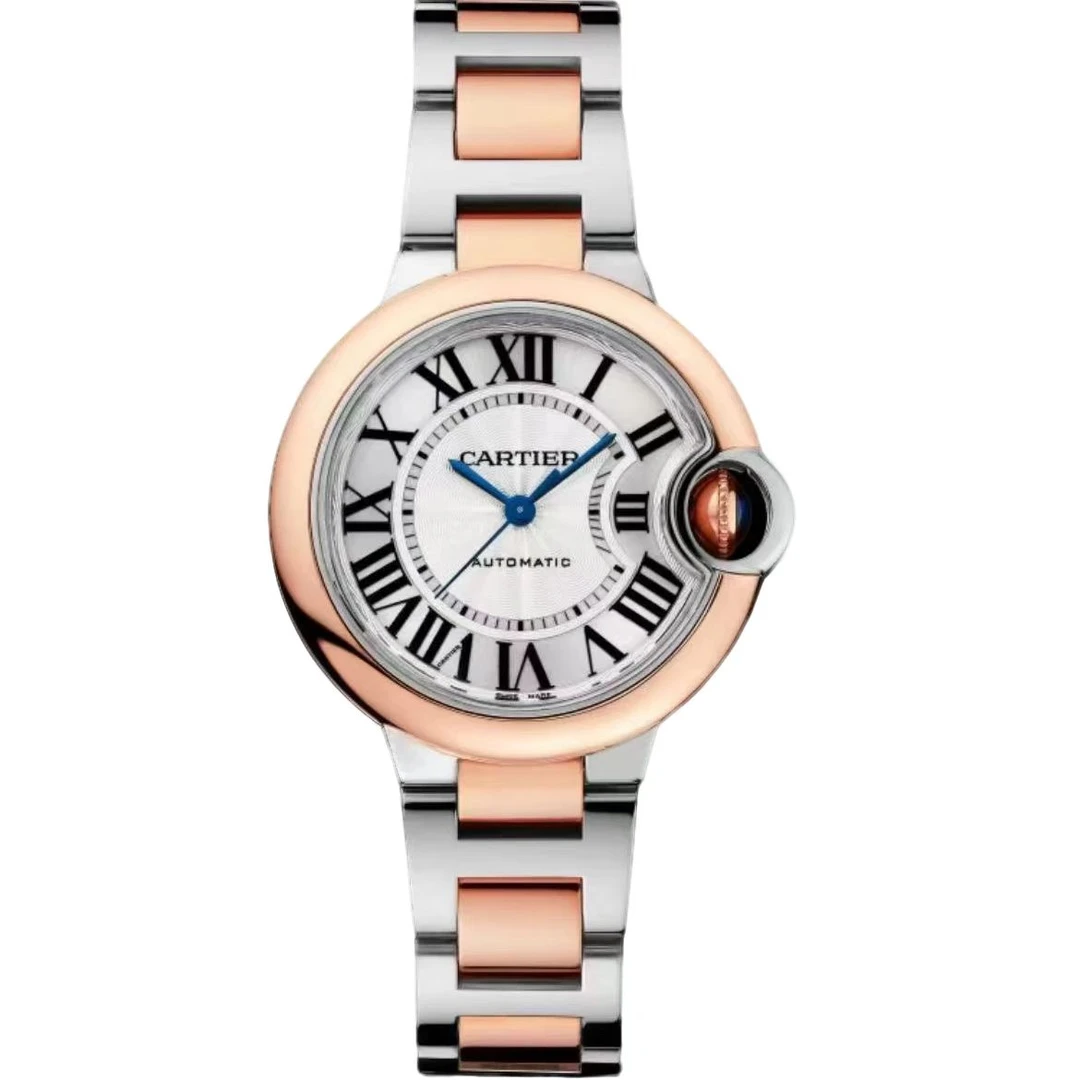 99新 Cartier/卡地亚 蓝气球W2BB0023 33间金金圈机械女表 单表