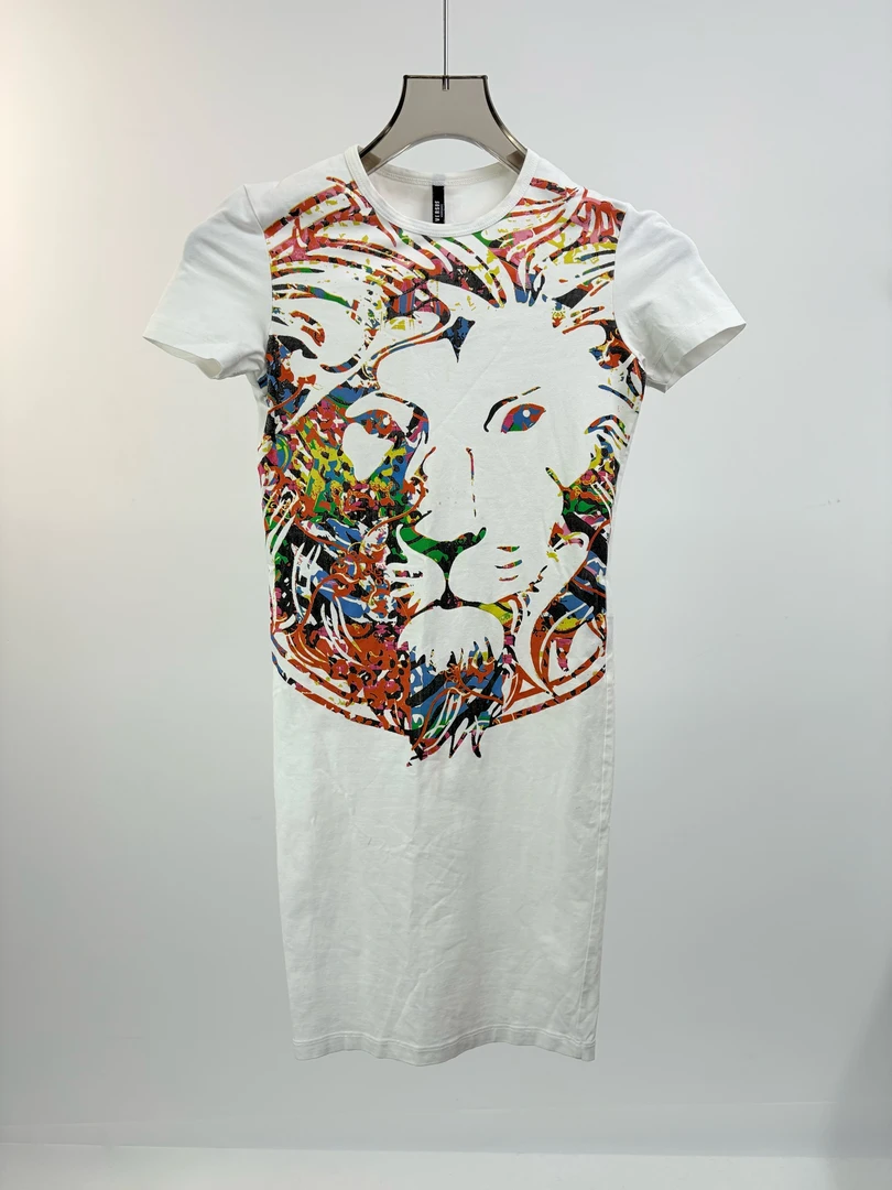 95新 VERSACE/范思哲 VERSACE范思哲印花短袖连衣裙 XXS码 14817