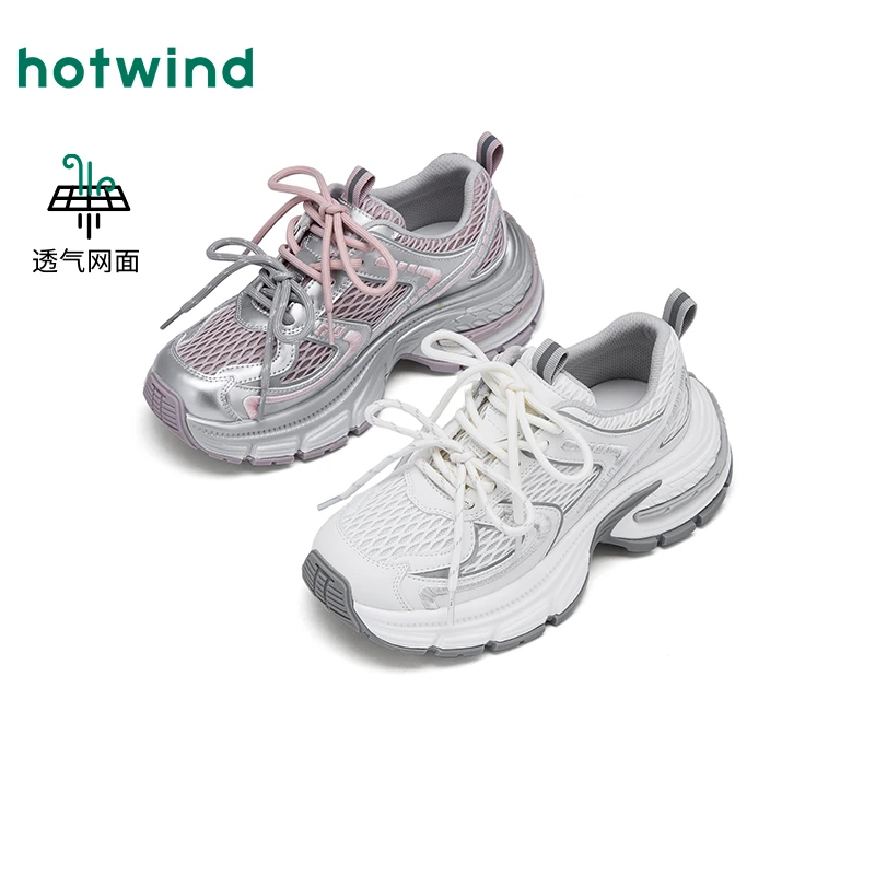 【热风商场专柜同款】2025年秋季新款女士运动慢跑鞋厚底百搭休闲鞋