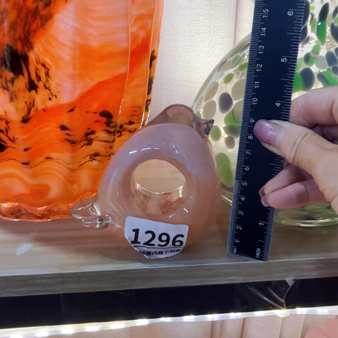 1296 鸟家悦琉璃花瓶摆件