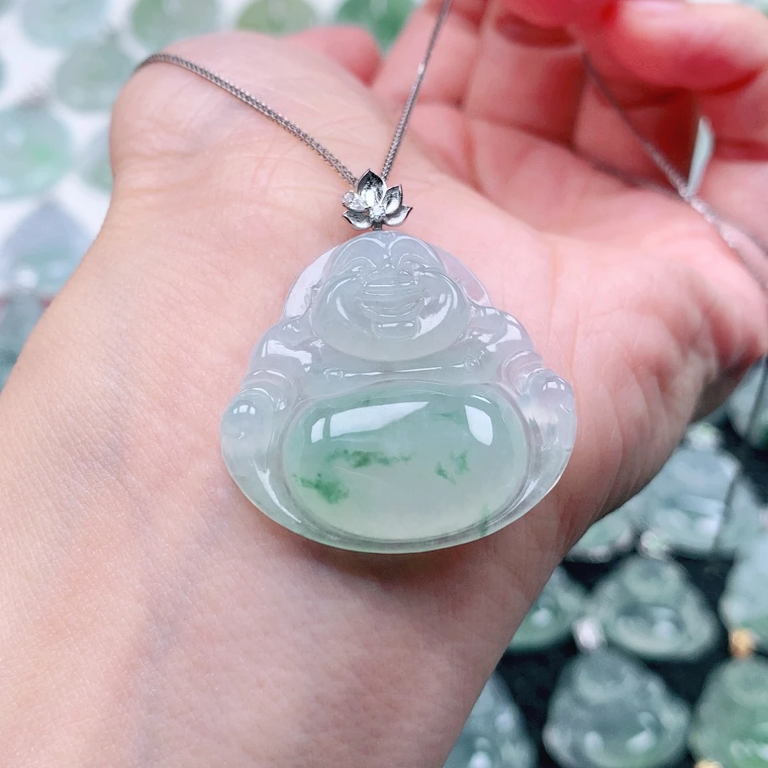 吊坠(不含链)18K金镶嵌翡翠