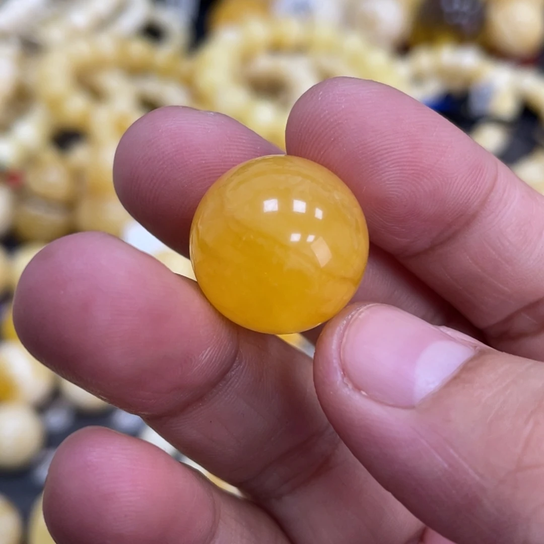 未镶嵌琥珀珠宝奇石18mm焦皮
