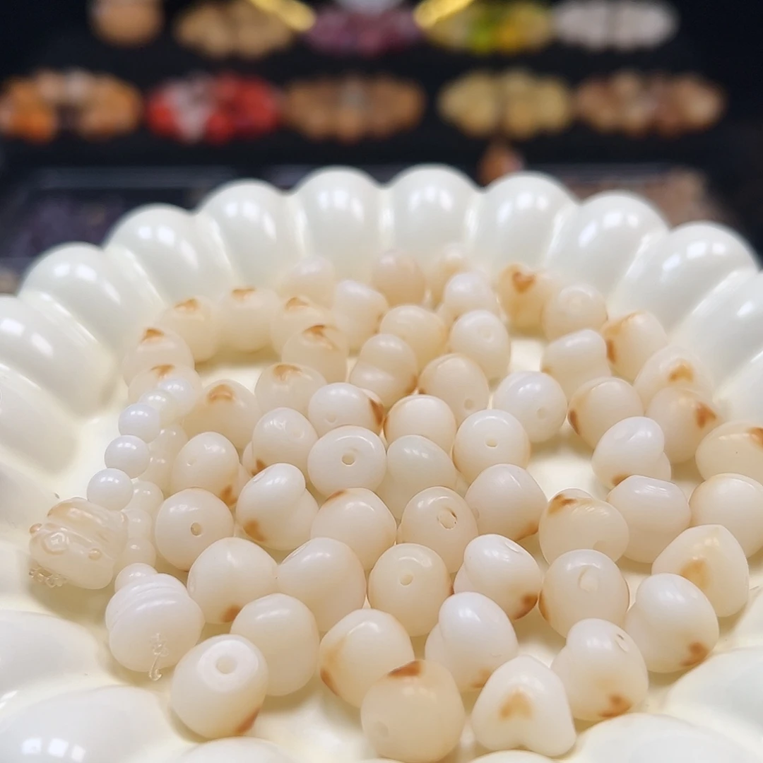 手串菩提根/象牙果卡12炭烧爱心20颗