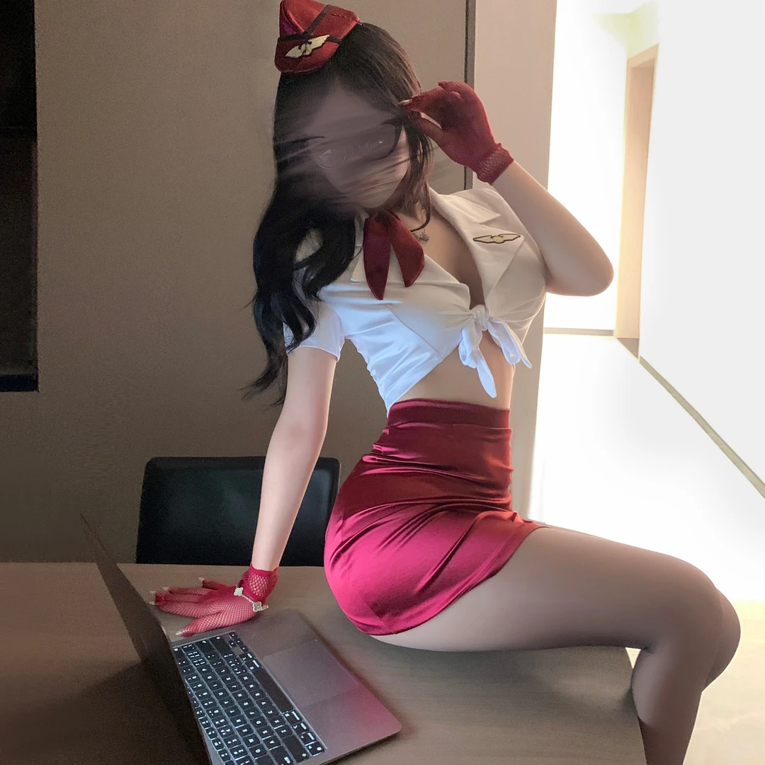 性感纯欲空姐制服风睡裙套装女 家居服带配饰